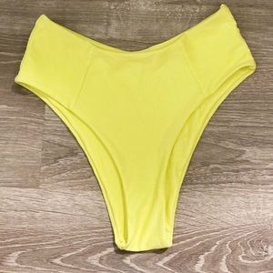 Yellow bikini bottom high rise